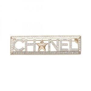 Chanel Logo Brooch Gold Plated #278150C65B